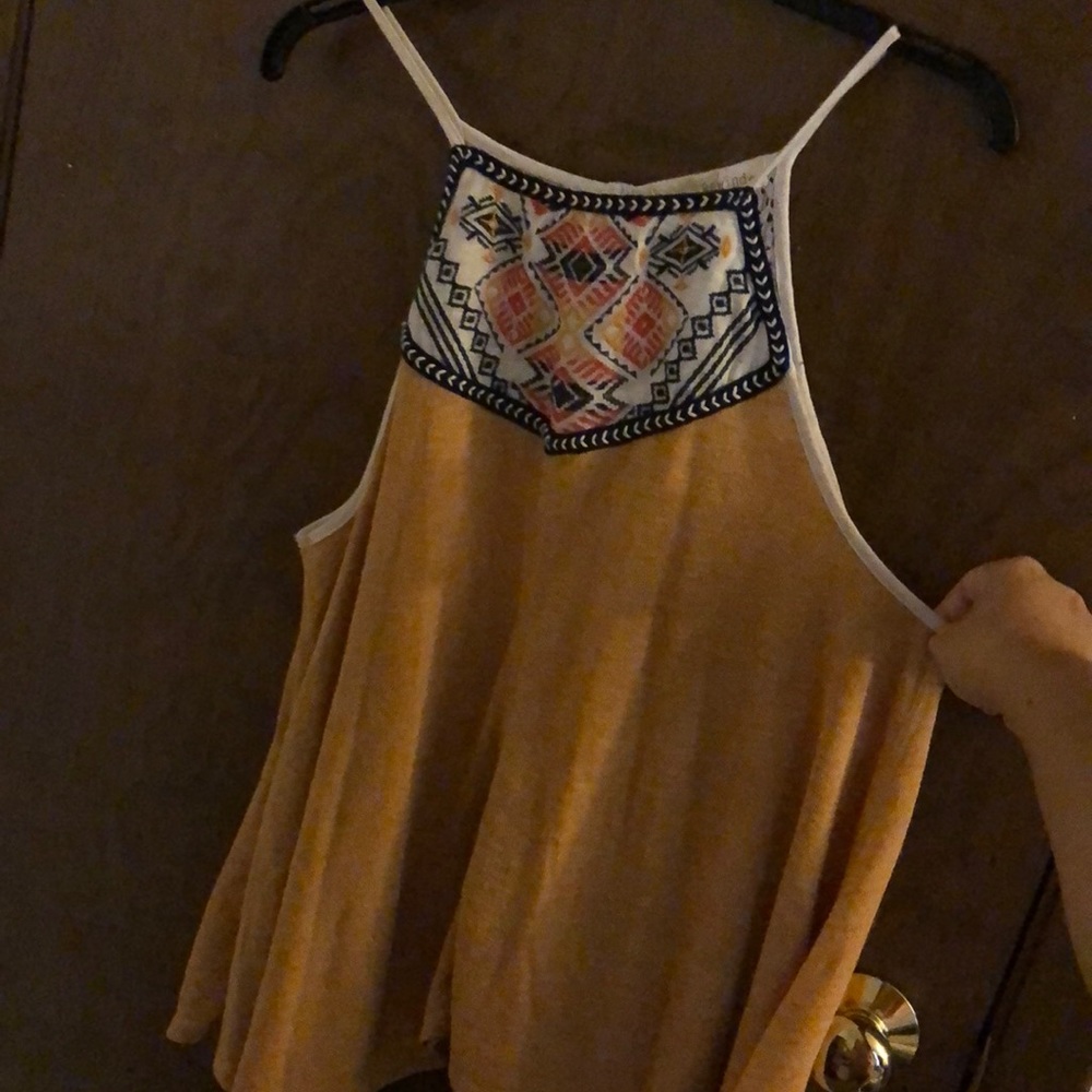 Aztec print fall toned top
